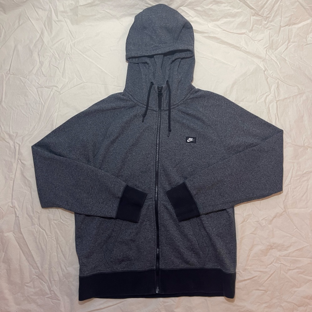 Nike AW77 Shoebox Full Zip Men’s Hoodie Heather Gray/Blk